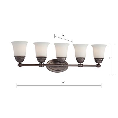 Bella 31″ Wide 5-Light Vanity Light - Oiled Bronze