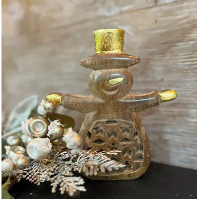 Wooden Tree with Enamel Deer Head Cutout 4in