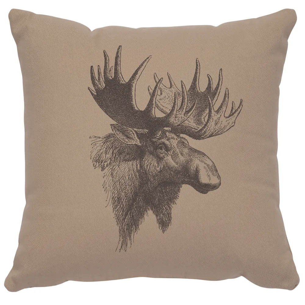 Image Pillow - Moose Profile - Cotton Alabaster