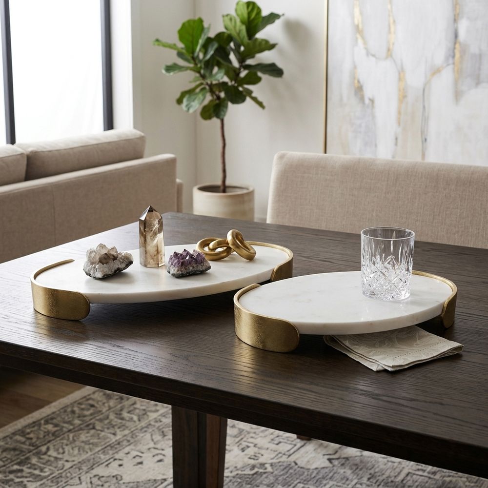 OWENPARK SET OF 2 WHITE TRAY 2 (IN)