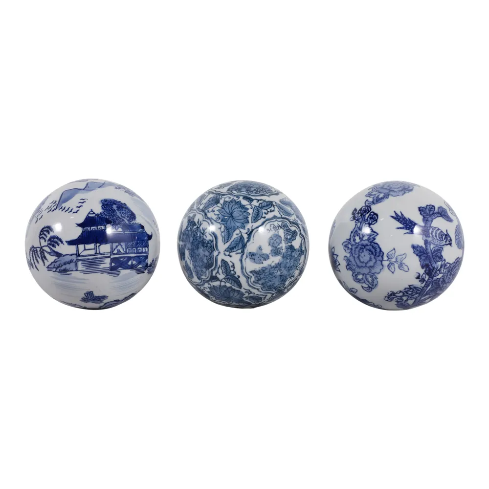 TRENTONSHAW SET OF 3 BLUE ORBS 5 (IN)