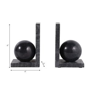 HELTONPORT SET OF 2 BLACK BOOKENDS 6 (IN) 8
