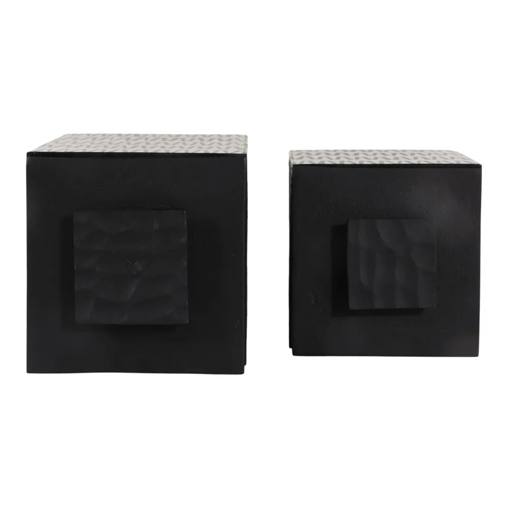 TANNERWIND SET OF 2 BLACK BOXES 9 (IN)