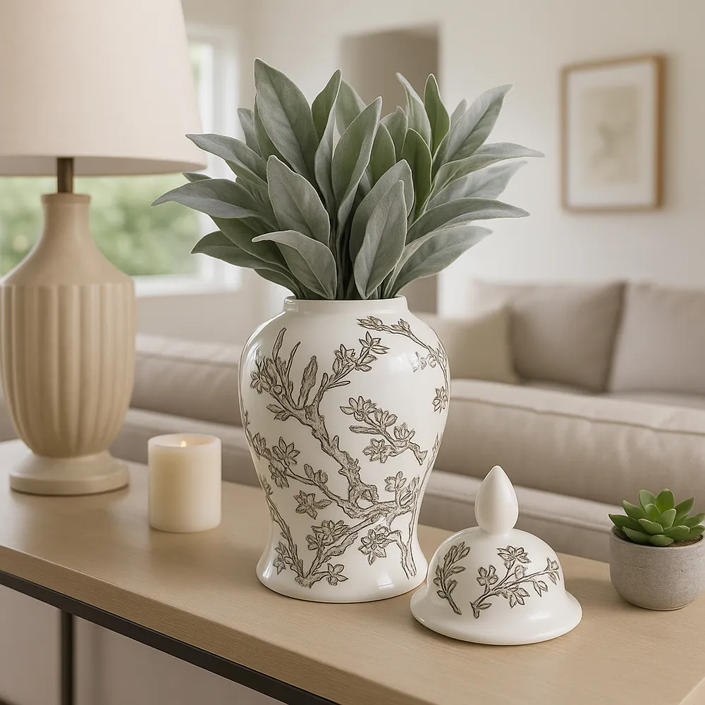 BARTONRUN WHITE CHINOISERIE 15 (IN)