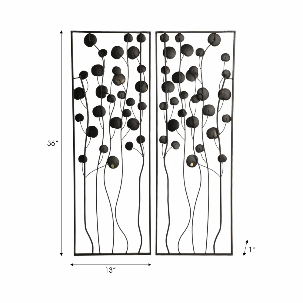 NEWTONCROSS SET OF 2 BLACK METAL WALL 36 (IN)