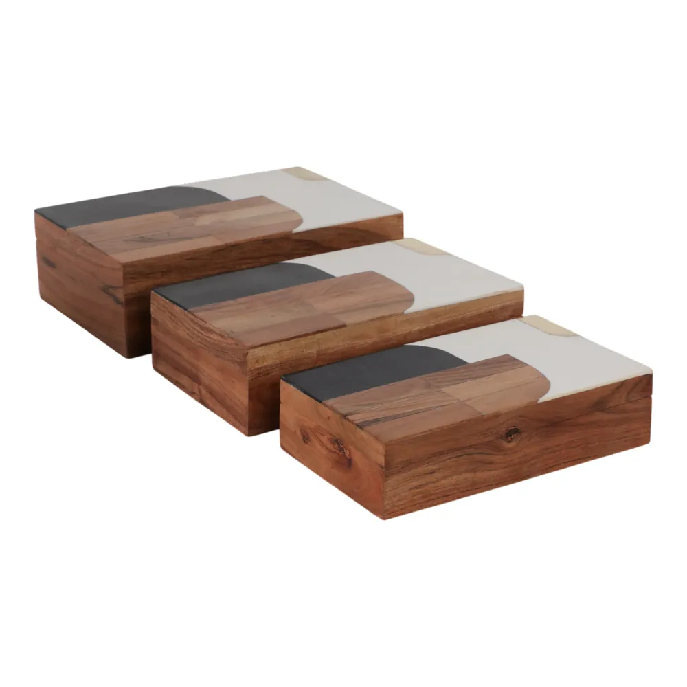 MAEBEACH SET OF 3 BROWN BOXES 4 (IN)