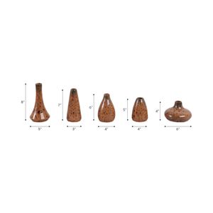 PAXTON SET OF 5 BROWN VASES 8 (IN) 8