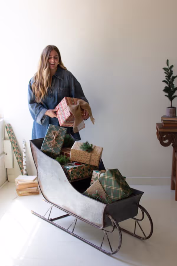 Rustic Metal Christmas Sleigh