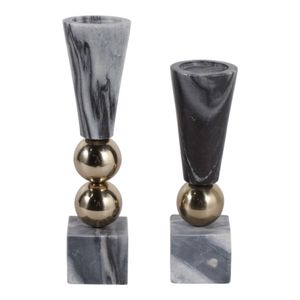 DUTTONGATE SET OF 2 GRAY CANDLE HOLDER 12 (IN) 1