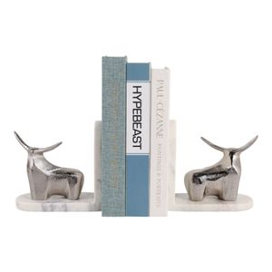 ALMACREST SET OF 2 WHITE BOOKENDS 7 (IN) 3