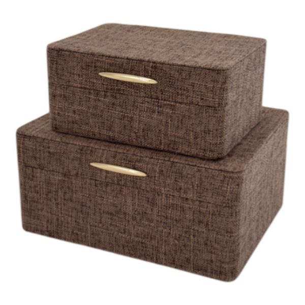 EVERTONPORT SET OF 2 BROWN BOXES 4 (IN)
