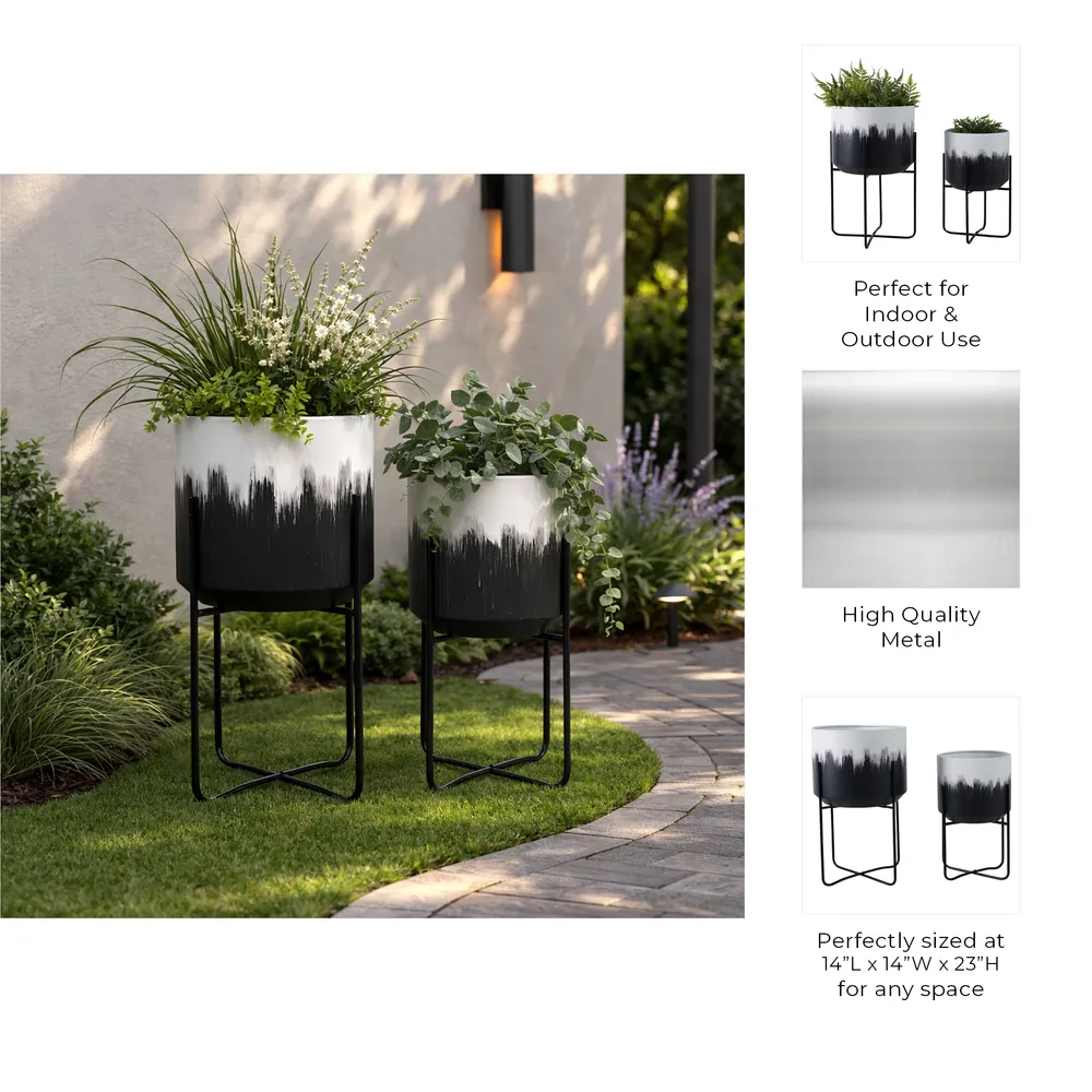 NICOLEHAM SET OF 2 WHITE PLANTER 23 (IN)