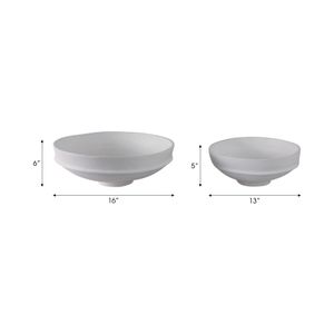 DEANWOOD SET OF 2 WHITE BOWLS 6 (IN) 9