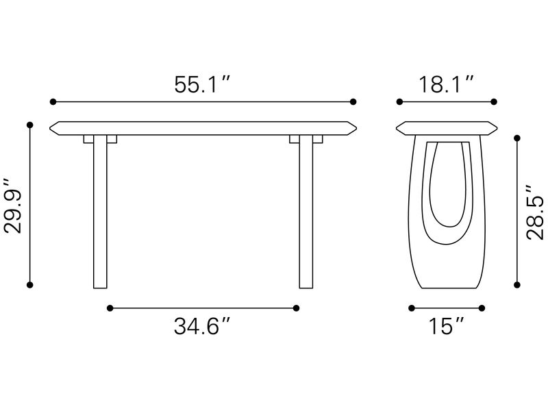 Arasan Console Table Black 9