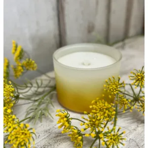 Yellow Faded Paint Glass Wax Candle 4.4x3.2in 2
