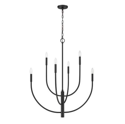 Continuance 30″ Wide 6-Light Chandelier - Charcoal