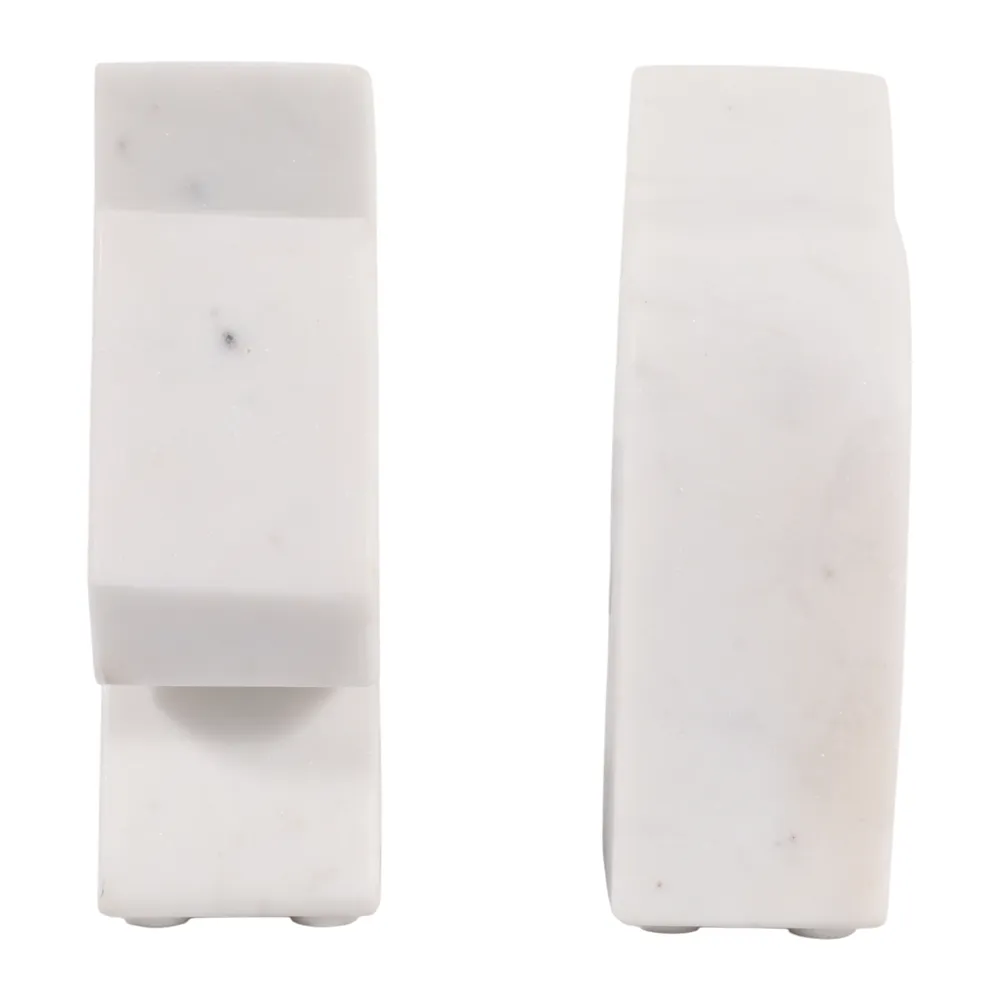 TATEROSE SET OF 2 WHITE BOOKENDS 6 (IN)