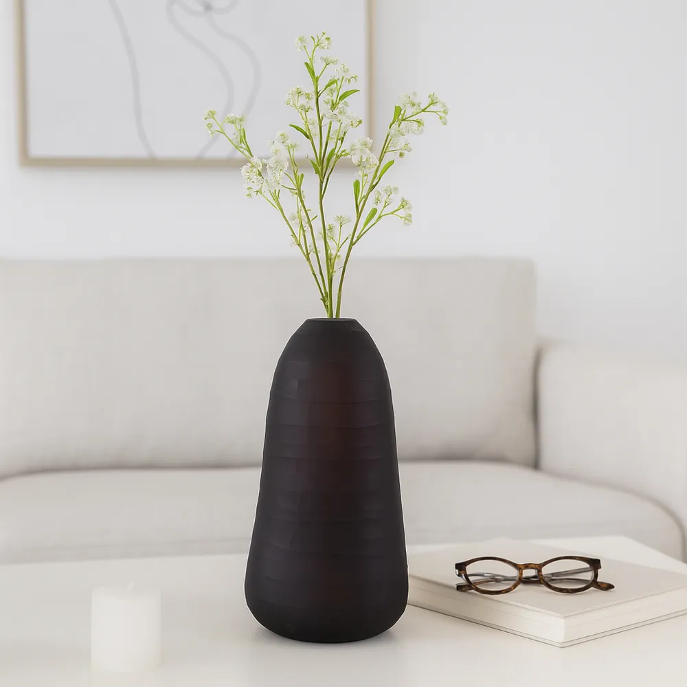 OWENWELL BROWN GLASS VASE 17 (IN)