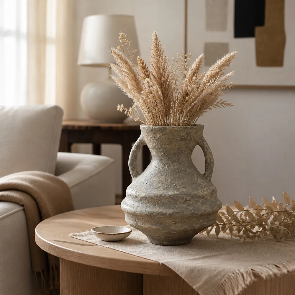 FERRIS TAUPE VASE 10 (IN)