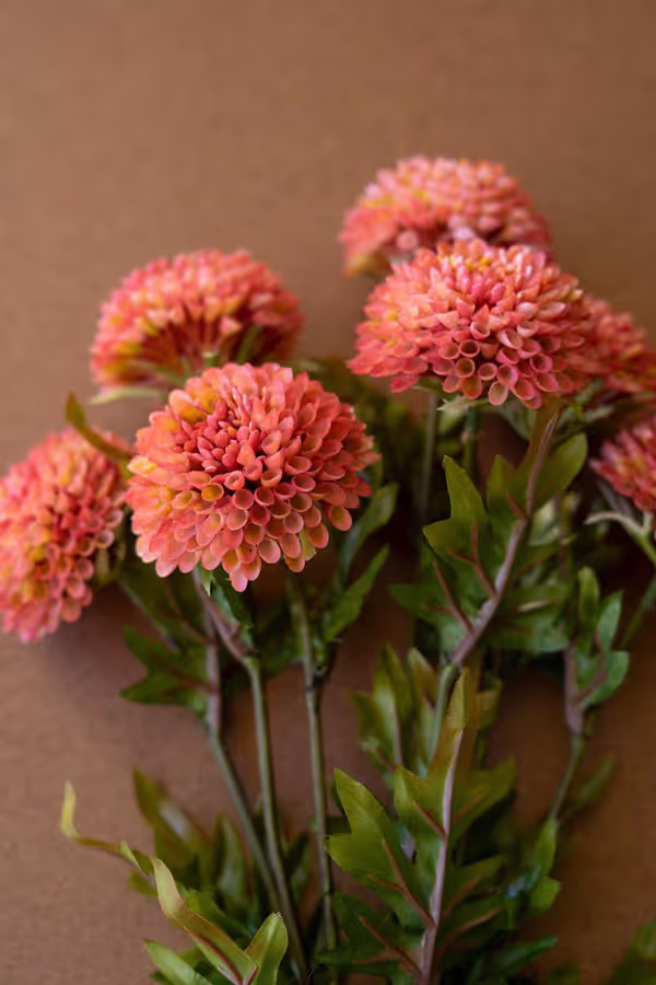 Bundle of 7 Artificial Blush Ball Dahlias