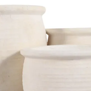 LUTHERHOLM SET OF 3 IVORY PLANTER 8 (IN) 7