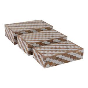 GALTONOAK SET OF 3 BROWN BOXES 4 (IN) 1