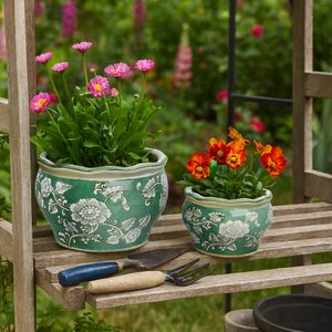 WATSONCLIFF SET OF 2 GREEN PLANTER 5 (IN) 12