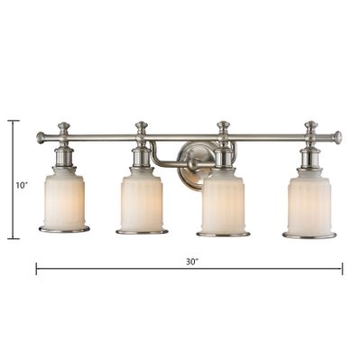Acadia 30″ Wide 4-Light Vanity Light - Brushed Nickel
