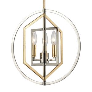 Geosphere 15'' Wide 3-Light Chandelier - Polished Nickel 4