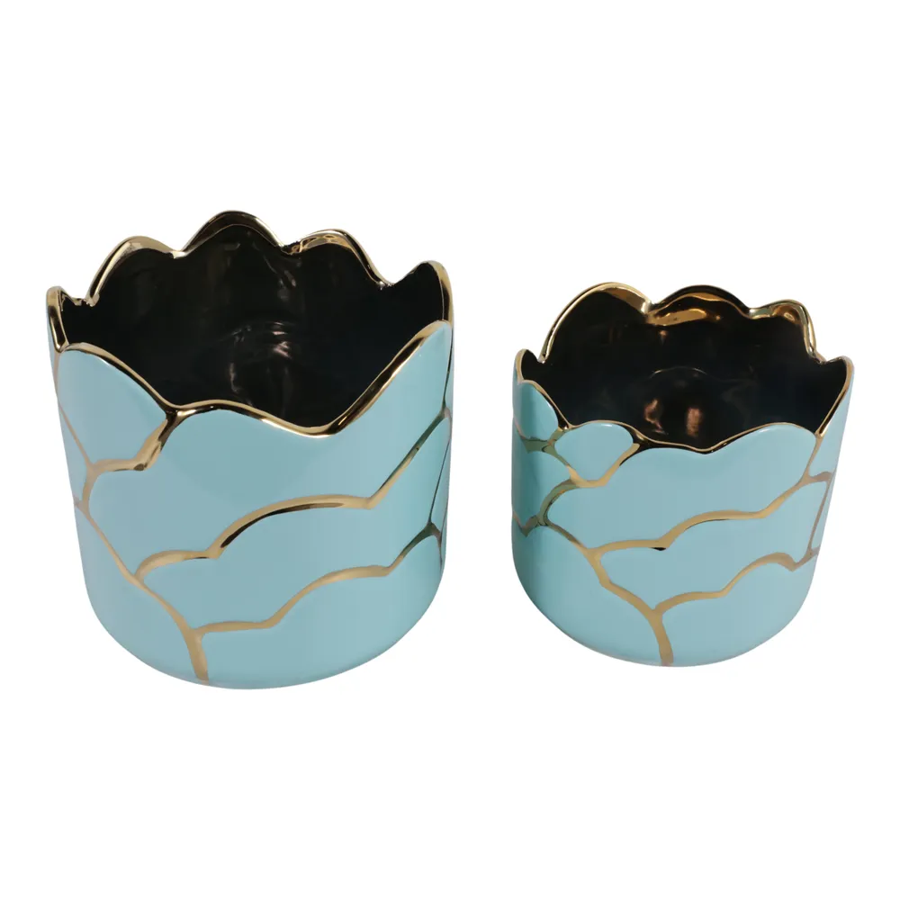 BRIGHTONROSE SET OF 2 BLUE PLANTER 7 (IN)