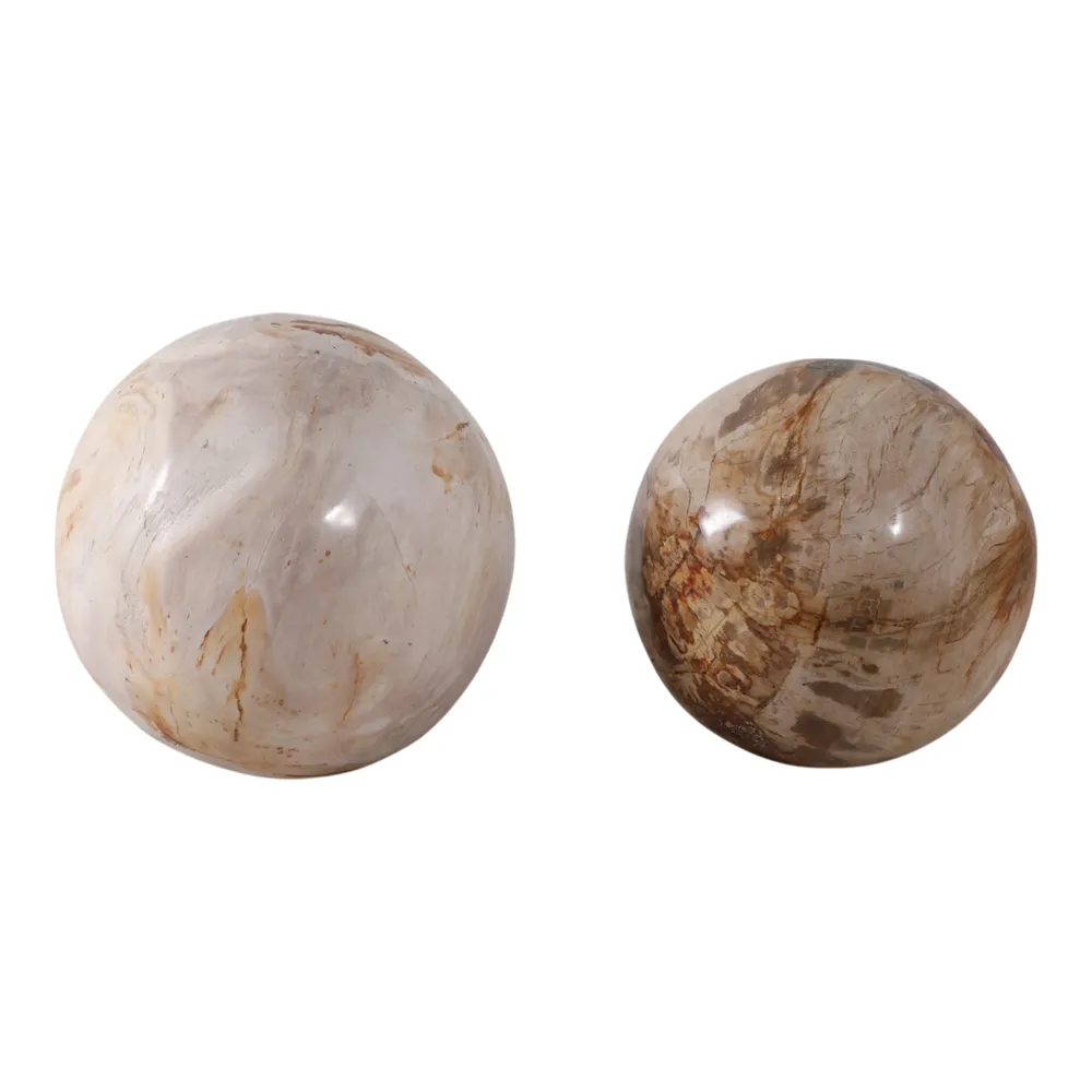 ELDERVIEW SET OF 2 IVORY ORBS 6 (IN)