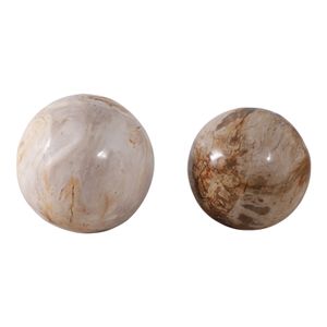 ELDERVIEW SET OF 2 IVORY ORBS 6 (IN) 3