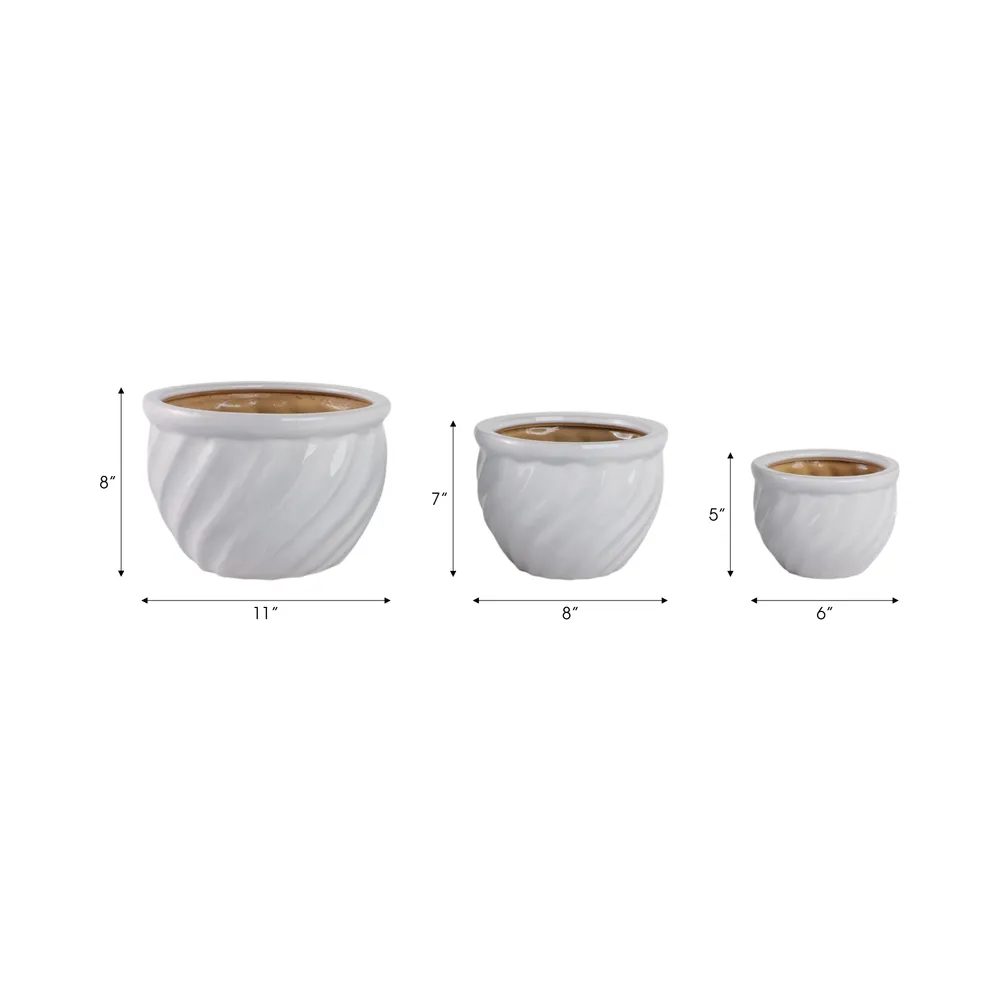 RAYMONDHAVEN SET OF 3 WHITE PLANTER 9 (IN)
