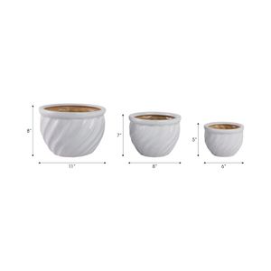 RAYMONDHAVEN SET OF 3 WHITE PLANTER 9 (IN) 10