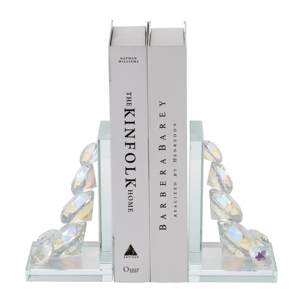 GARLANDGROVE SET OF 2 CLEAR BOOKENDS 7 (IN)