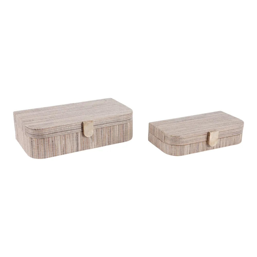 DARRENWICK SET OF 2 BROWN BOXES 4 (IN)