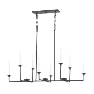 Lexington Green 48'' Wide 8-Light Linear Chandelier - Matte Black 2