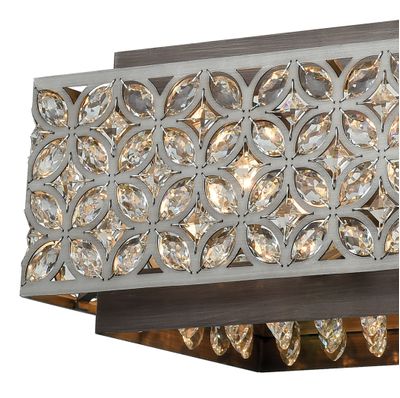 Rosslyn 40″ Wide 8-Light Linear Chandelier - Weathered Zinc