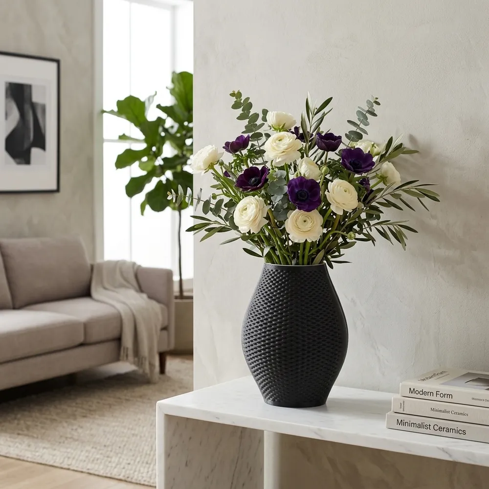 SKYLERSIDE BLACK VASE 11 (IN)