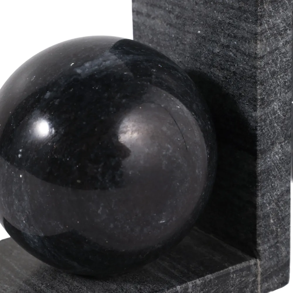 HELTONPORT SET OF 2 BLACK BOOKENDS 6 (IN)