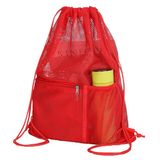 NYLON DRAWSTRING BACKPACK W MESH POUCH - TURQ 1