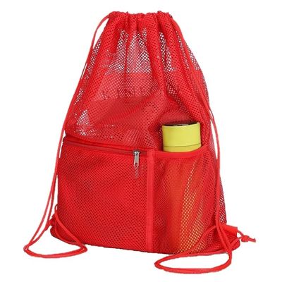 NYLON DRAWSTRING BACKPACK W MESH POUCH - TURQ