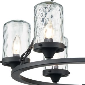 Torch 26'' Wide 6-Light Outdoor Pendant - Charcoal Black 2