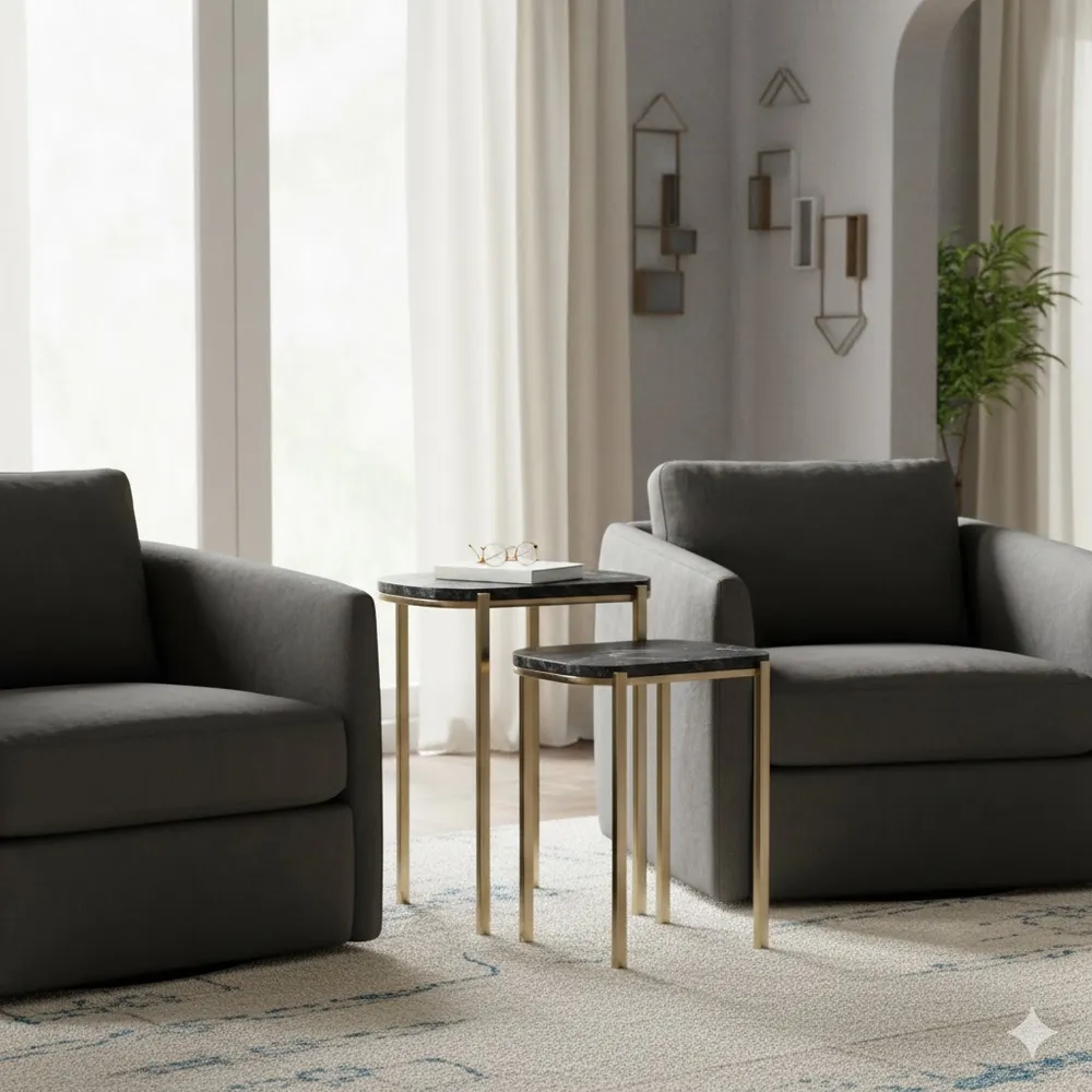 ENOCHVALE SET OF 2 BLACK TABLE 24 (IN)