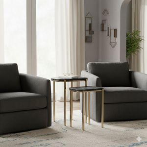 ENOCHVALE SET OF 2 BLACK TABLE 24 (IN) 12