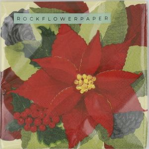 Poinsettia Paper Cocktail Napkins (Pack of 25) 3