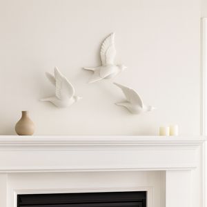 RUEMOOR SET OF 3 WHITE WALL SCULPTURES 13 (IN) 12