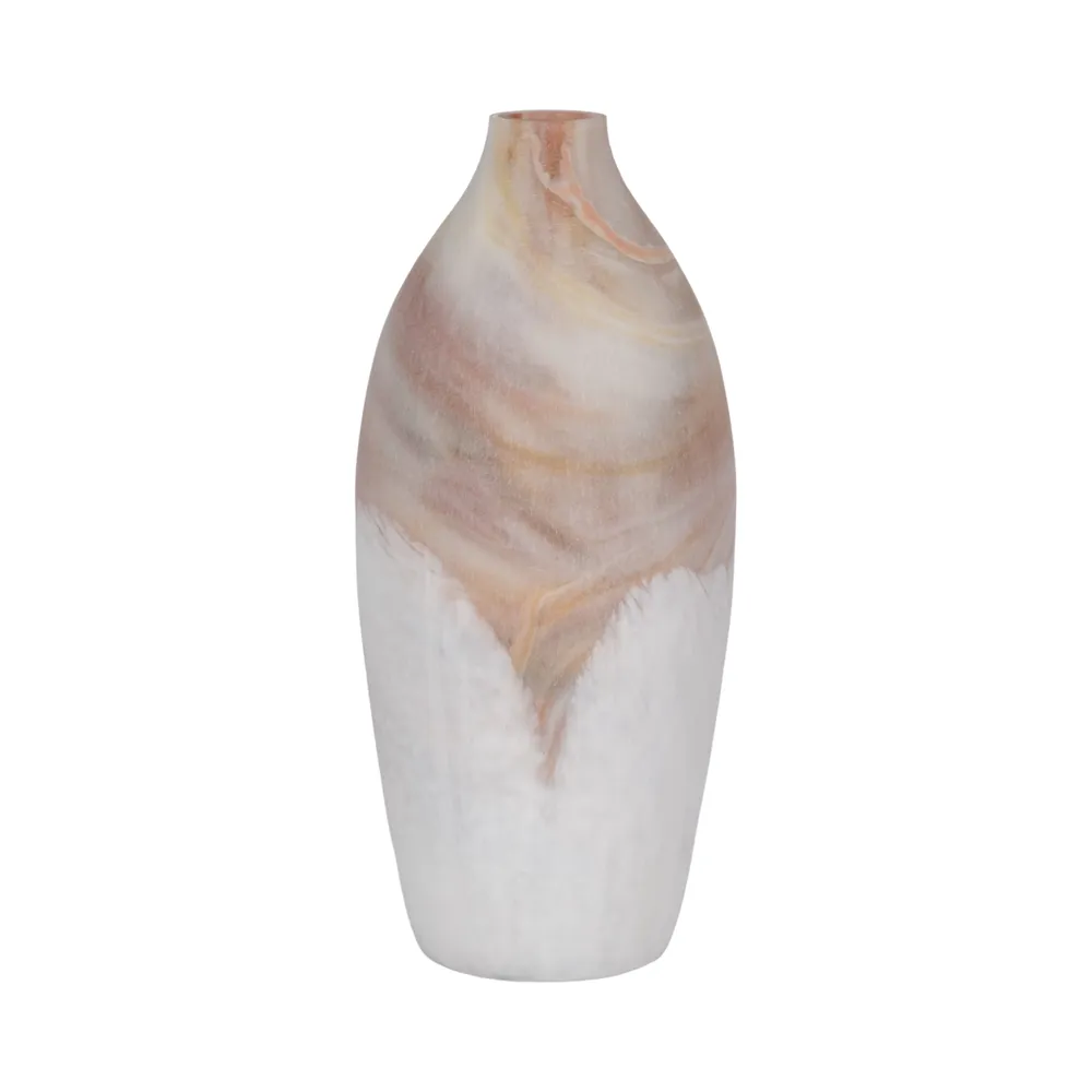 DRAKELEY TAN GLASS VASE 16 (IN)