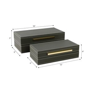 ROCKGROVE SET OF 2 GREEN BOXES 5 (IN) 9