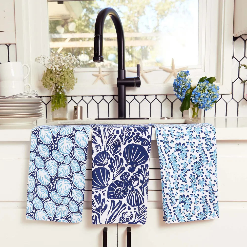 Sea Life Cotton Kitchen Towels (Set of 3)